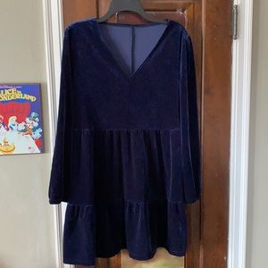 Navy blue velvet nightgown